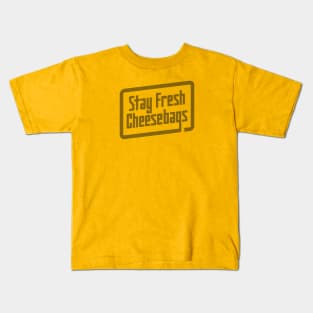 Stay Fresh Cheese Bags - Retro (Ghost on Yellow) Kids T-Shirt